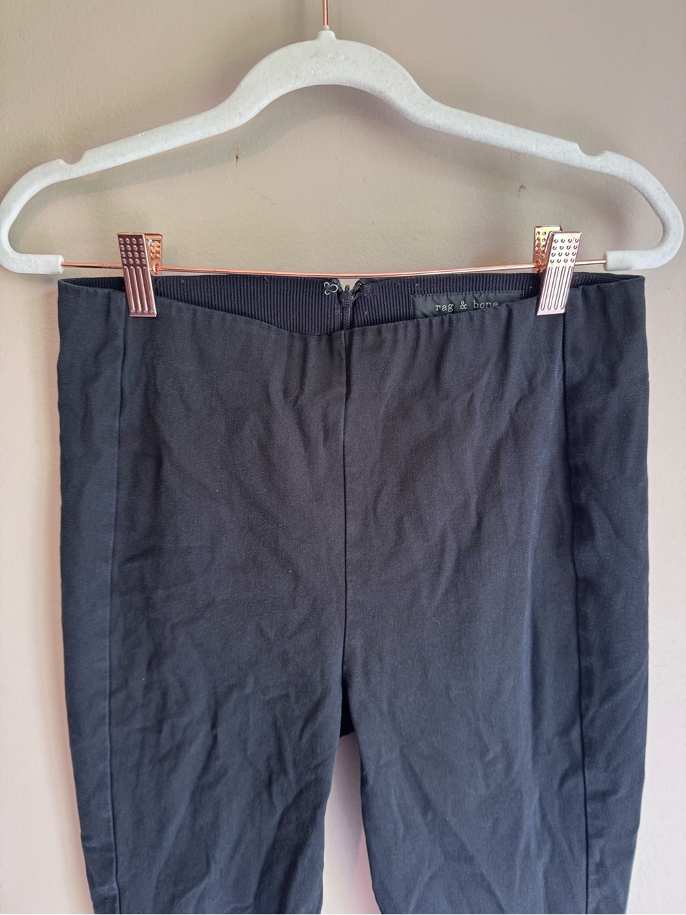 Rag & Bone Simone Equestrian Slim Ankle Pants Black Ponte 4 $295 - Picture 4 of 11